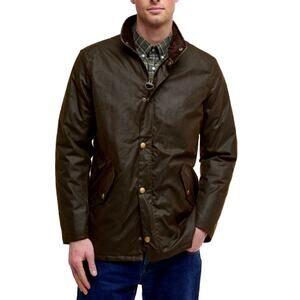 Barbour Men's Olive Prestbury Waxed Jacket Size L